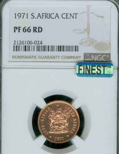 1971年 南アフリカ セント NGC PF66 レッド PQ MAC 最高級 & スポットレス *