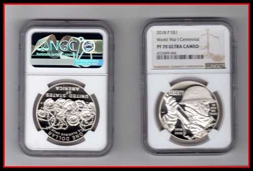2018 P $1 第一次世界大戦センテニアル PF70 ウルトラカメオ NGC NGC