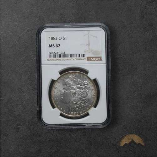 1883-O モルガン・ダラー銀貨 1ドル - NGC MS62 - ニューオーリンズ