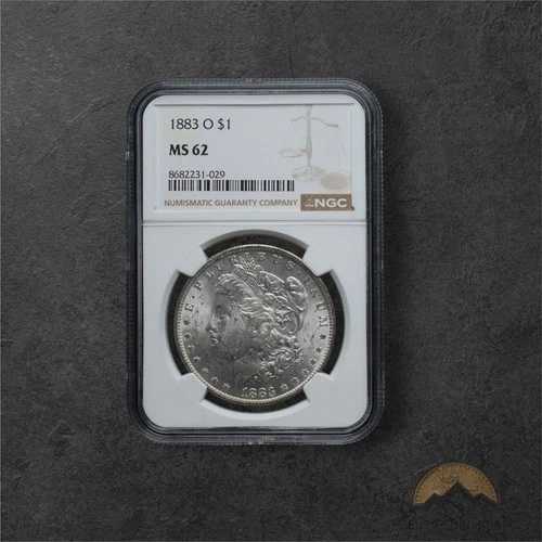 1883-O モルガン・ダラー銀貨 1ドル - NGC MS62 - ニューオーリンズ