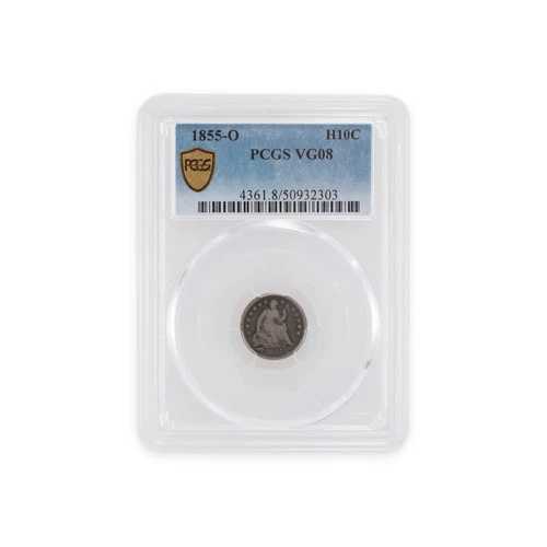 アンティーク 1855-O H10C アローズ PCGS VG08 ハーフダイム シルバーコイン