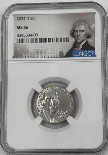 2024 D ジェファーソン ニッケル KEY DATE 5c NGC MS 66 ?すぐに発送可能?発行枚数少 38,610円