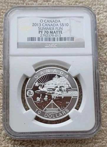 2013年 カナダ NGC PF 70 マットシルバー 10ドル カナディアン サマー ファン - NGC ブラウンラベル
