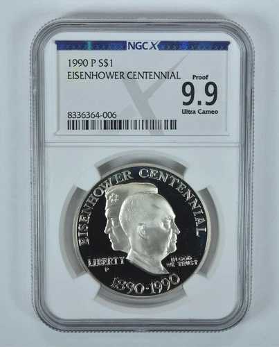 1990-P アイゼンハワー記念銀貨プルーフ 9.9 NGC X NGCX