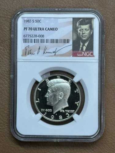 1983 S NGC PF70 ウルトラカメオ ケネディ ハーフダラー **トップポップ シグネチャーシリーズ**318