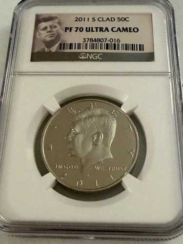 2011-S クラッド ケネディ ハーフダラー NGC PF70 ウルトラカメオ ポートレートラベル「トップポップ」