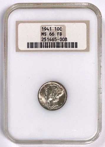 1941年マーキュリーダイム：NGC MS66FB