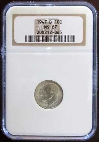 1947年 D ルーズベルト ダイム、NGC MS 67