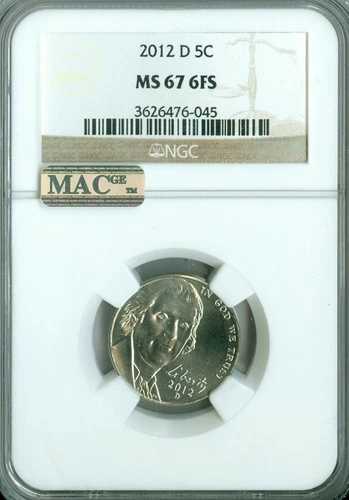 2012 D ジェファーソン ニッケル NGC MS67 FS MAC FINEST REGISTRY SPOTLESS *
