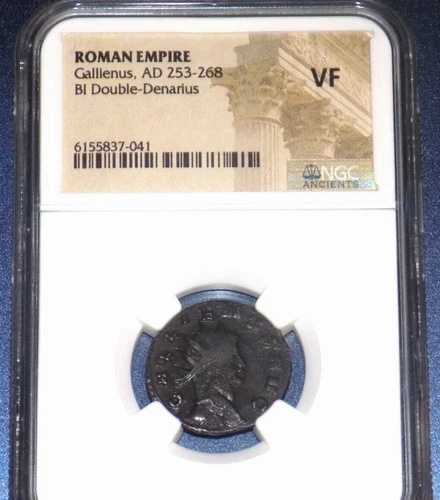ローマ帝国ガリエヌス AD 253-268 BI ダブル デナリウス NGC VF 古代ローマ コイン