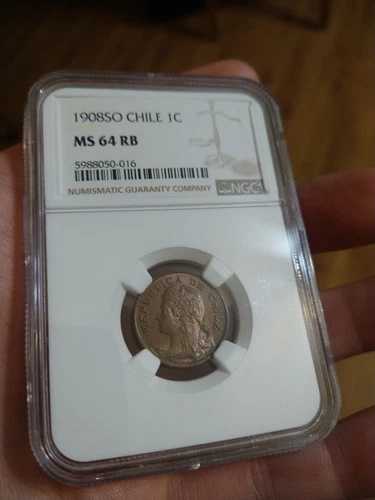 チリ 1908年 センタボ NGC MS64RB