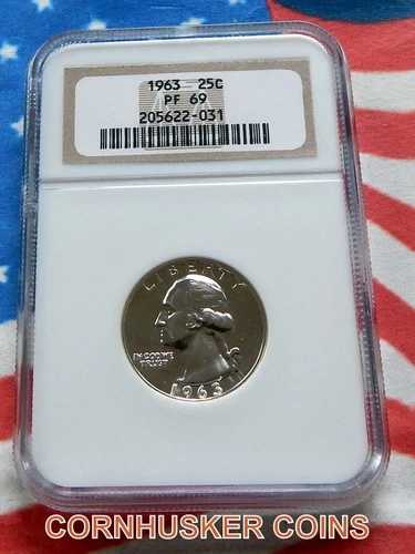 1963年 シルバークォーター NGC PF 69 ～ ディープミラー ～ トーニングなし ～ 送料無料