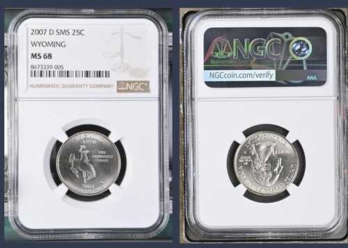 MS67 2007-D ワシントン州クォーター ワイオミング NGC