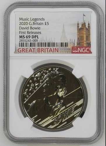 2020年 UK MUSIC LEGENDS - デヴィッド・ボウイ エディション2 ?5 BU 銅ニッケル NGC MS69 DPL FR