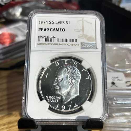 1974-S アイゼンハワー シルバー $1 NGC PF69 カメオ 素晴らしい 素晴らしい 宝石 IKE
