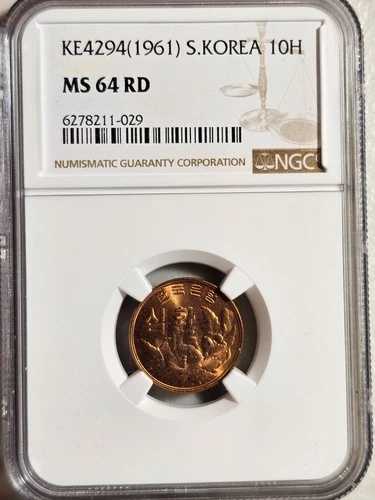韓国 10 ファン 1961 NGC MS 64 RD 38,610円