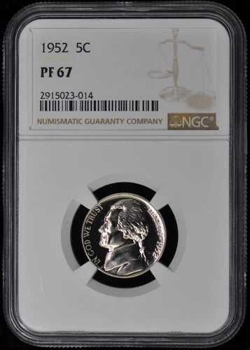 1952年 ジェファーソン・ニッケル 5C NGC PR67 38,610円