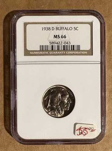 1938年 D バッファローニッケル NGC MS66