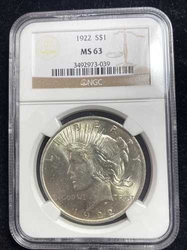 1922年 1ドル 平和ドル NGC MS63 #3492973-039