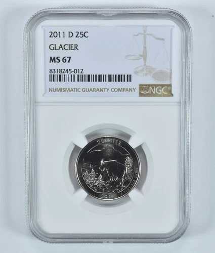 2011-D ワシントンクォーター グレイシャーアメリカ ザ・ビューティフル MS67 NGC
