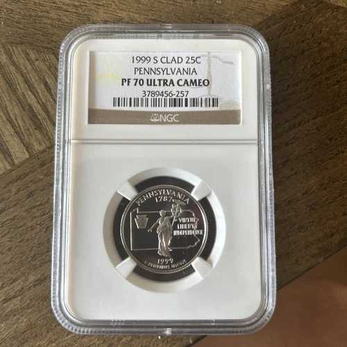 1999-S プルーフクラッド ペンシルベニア州クォーター 25セント NGC PF70 UCAM 38,610円