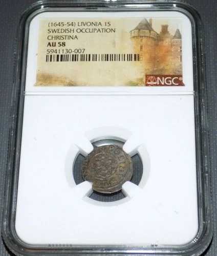 NGC 1645-54 リヴォニア 1S リガ スウェーデン占領 AU58 AU 58 認定グレードコイン 38,610円