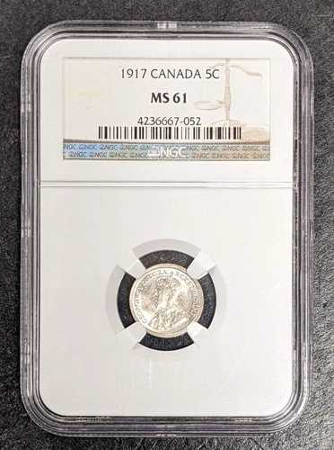 1917年カナダ銀貨 ジョージ5世 5セント NGC MS 61
