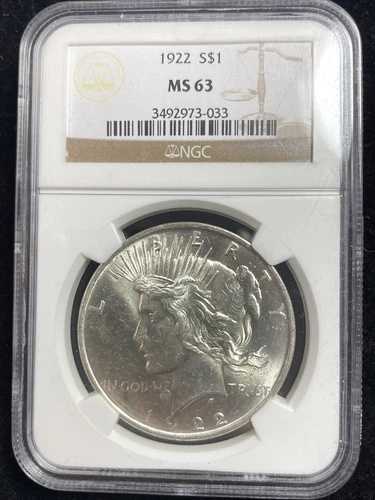 1922年 1ドル 平和ドル NGC MS63 #3492973-033