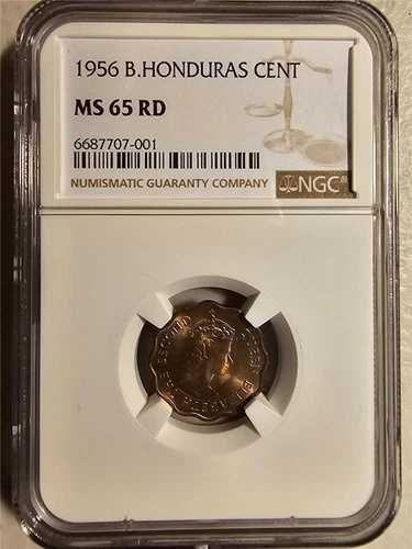 イギリス領ホンジュラス 1セント 1956年 NGC MS 65 RD