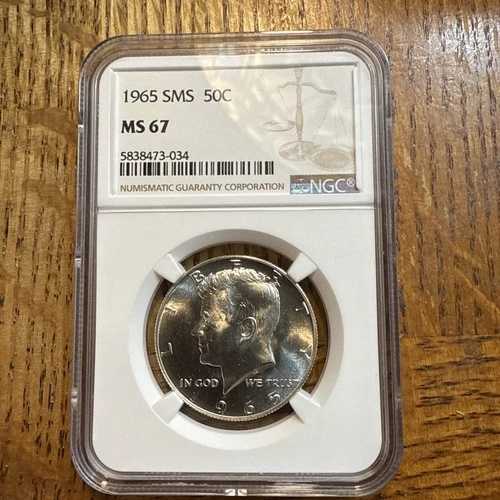 1965 SMS ケネディ シルバー ハーフ ドル - NGC MS-67、素晴らしい!