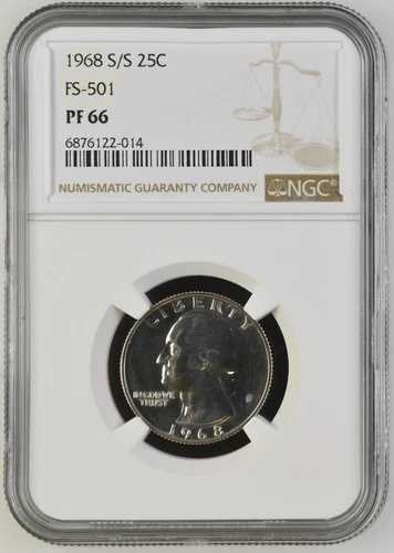 1968年 S/S ワシントン クォーター FS 501 NGC PF66 RPM