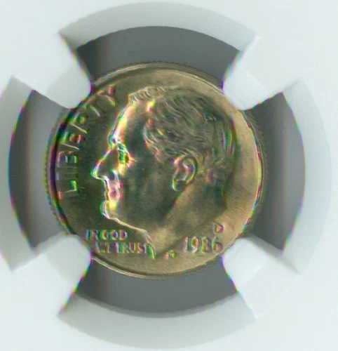 1986 D ルーズベルト ダイム NGC MS66 MAC 90 フィート 希少 スポットレス。