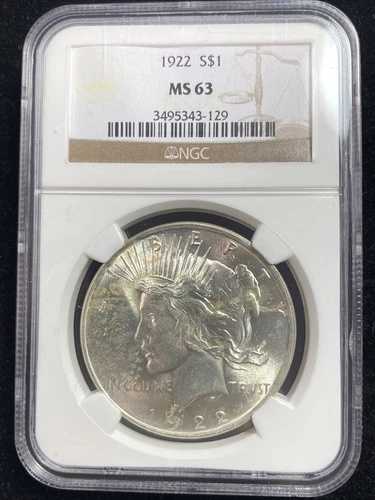 1922年 1ドル 平和ドル NGC MS63 #3495343-129