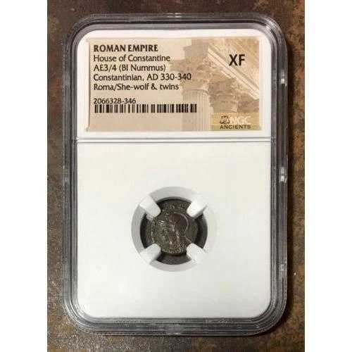 ローマ帝国 コンスタンティヌス家 NGC XF ***レヴ・タイのスタッシュ*** #8346