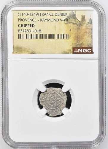 レイモンド5世 フランス プロヴァンス NGC 詳細 シルバー デニール テンプル騎士団 十字軍