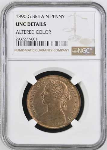 オファー歓迎 - 1890年 ヴィクトリア ペニー - 英国製 - NGC UNC 詳細 - ペニー