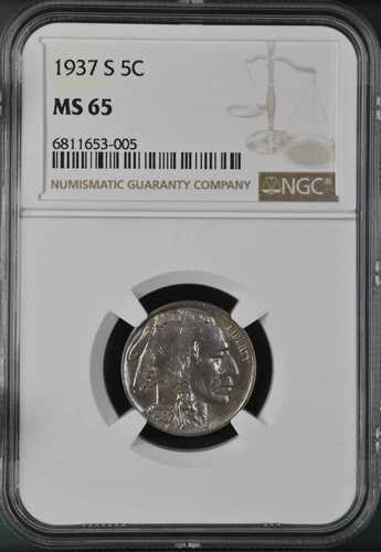 1937-S 5C バッファローニッケル NGC MS65 6811653-005