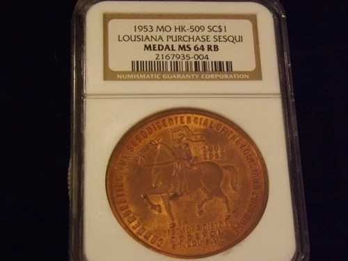 1953年 ミズーリ州 ルイジアナ買収150周年記念 NGC MS 64 RB