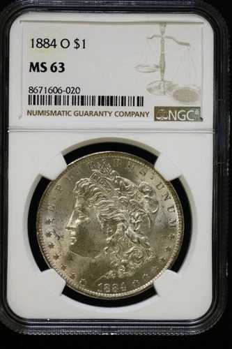 米国 1884-O モルガン銀貨 MS-63 NCG S813