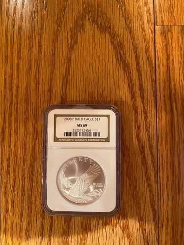 2008年 P ハクトウワシ記念銀貨 NGC MS69