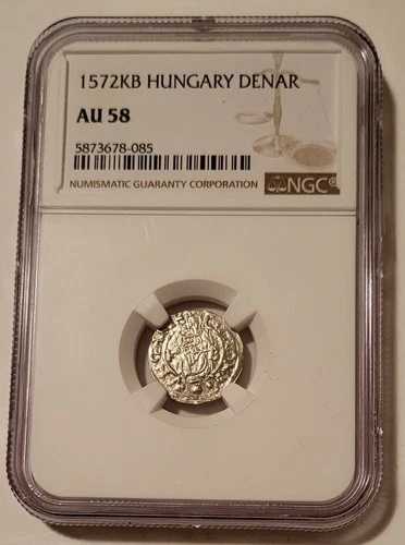 ハンガリー 1572 KB 銀貨 デナル聖母子像 AU58 NGC 40,040円