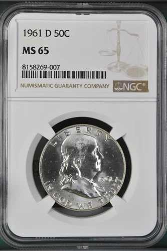 1961-D 50セント フランクリン ハーフダラー NGC MS65 8158269-007 40,040円