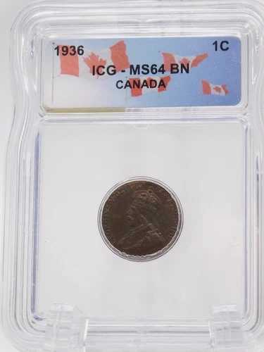 1936年カナダ1セントICG MS64 BN（BT1278）