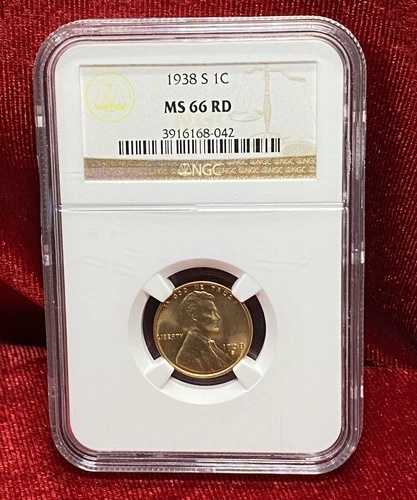 1938年 S リンカーン小麦セント MS66RD NGC認定 40,040円