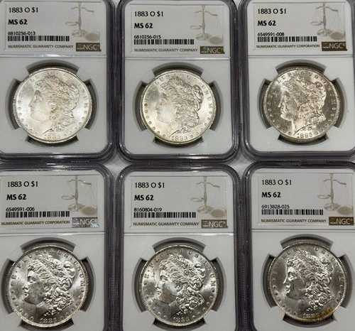 1883 O 1ドル モルガン・ダラー NGC MS 62