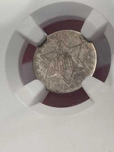1857年 3セント銀貨 トリム NGC VF 詳細 40,040円