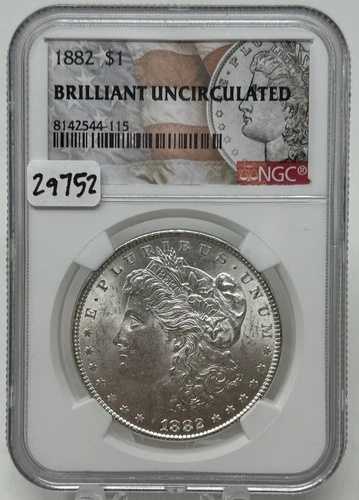 1882年 モルガン銀貨 NGCブリリアントアンサーキュレート