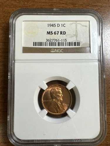 1945-D リンカーン・ウィート・セント NGC MS67 RD レッド・スーパーブ・ジェム・アンサーキュレート