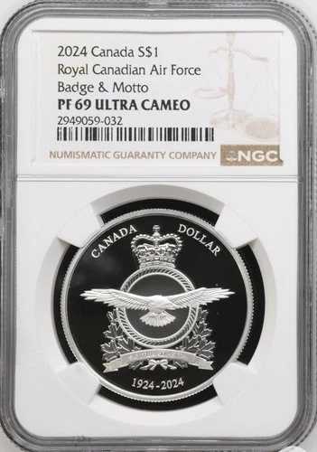 トップポップ - 2024年カナダ銀貨 1ドル カナダ空軍プルーフ NGC PF69