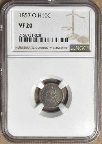 1857-O NGC VF20 自由の女神像半ダイム H10セント - ニューオーリンズ造幣局
